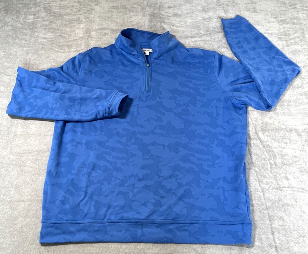 Peter Millar Perth Pullover Womens L Performance Golf Long Sleeve Blue